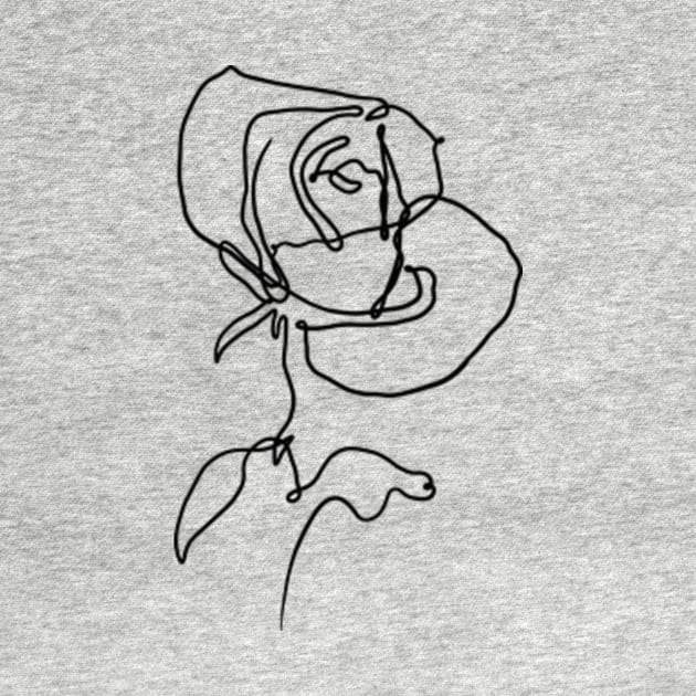 Rose leaves one line art by Doodle Intent